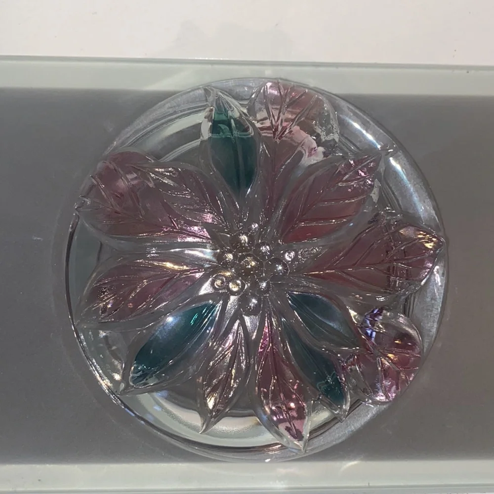 SAVOIR VIVRE CHRISTMAS GLASS POINSIETTA CANDY DISH
